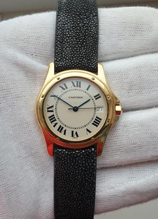 Золотий годинник часы cartier 1900 santos automatic 33мм 18k8 фото