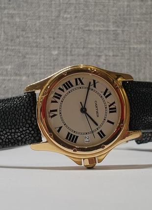 Золотий годинник часы cartier 1900 santos automatic 33мм 18k2 фото