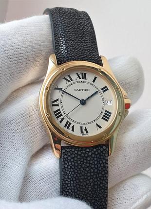 Золотий годинник часы cartier 1900 santos automatic 33мм 18k1 фото