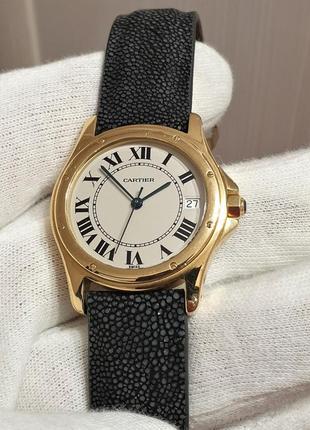 Золотий годинник часы cartier 1900 santos automatic 33мм 18k4 фото