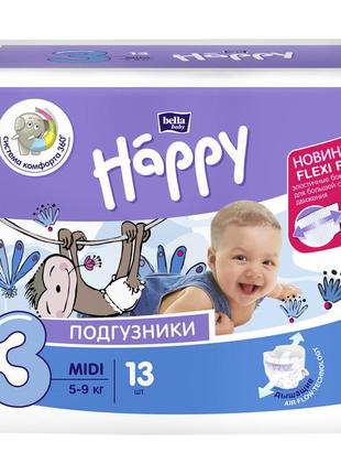 Підгузки дитячі bella baby happy midi 5-9 кг, 13 шт