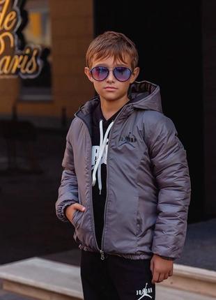 Стильная подростковая деми куртка для мальчиков, 110-152 размеры4 фото