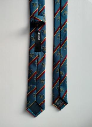 Краватка галстук синя в смужку ракетки бадмінтон next