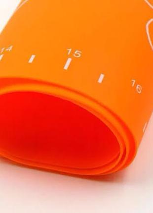 Силиконовый антипригарный коврик для выпечки и раскатки теста 40х30 см оранжевый (n-1836)4 фото
