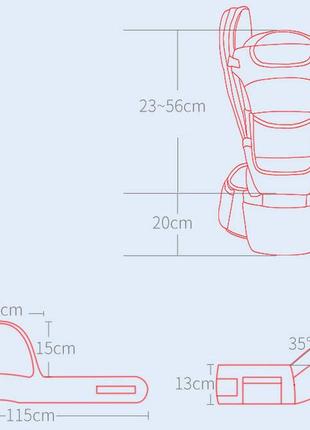 Хипсит, ерго-рюкзак кенгуру переноска baby carrier 6 в 1 блакитний і дитячий назальний аспіратор (n-1436)3 фото