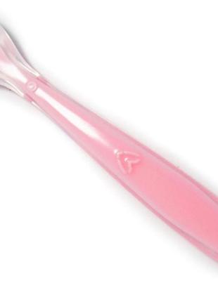 Силиконовая ложка для кормления ребенка 15.8х2.4 см розовая (n-905)