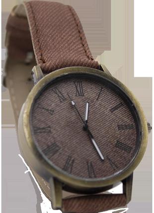 Наручний годинник джинсові volro коричневий (vol-446)