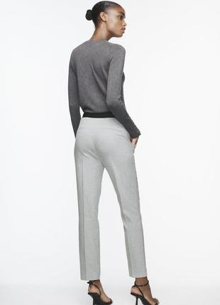 Серые брюки классические брюки zara прямые брюки базовые брюки серые прямые брюки широкие4 фото