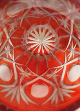 Красивая ваза резьба цветное стекло ссср 1950 годов )9 фото
