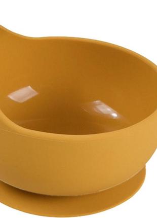 Набор силиконовая круглая тарелка y17 для первых блюд и ложка оранжевый(n-10171)