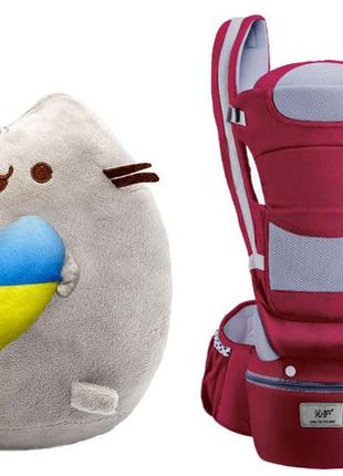 Мягкая игрушка pusheen cat s&t с сердцем и хипсит, эрго-рюкзак baby carrier 6 в 1 красный (vol-10568)