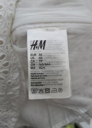 Блуза прошва белая h&amp;m 100% коттон6 фото