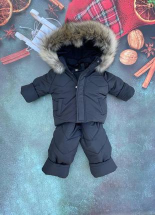 Пошив і відправка від виробника
зимовий дитячий костюм з натуральним хутром єнота курточка комбінезон3 фото