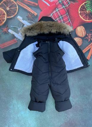 Пошив і відправка від виробника
зимовий дитячий костюм з натуральним хутром єнота курточка комбінезон5 фото