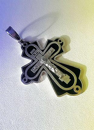 ✝ подвеска серебро унисекс крест крестик кулон эмаль