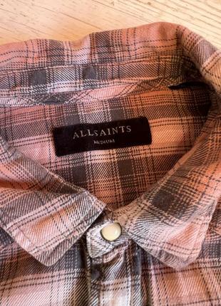 Стильная фланелевая рубашка в клетку allsaints7 фото