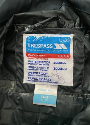 Куртка ветровка дождевик trespass, размер 3-4 года6 фото