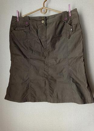 Юбка на подкладке, цвет хаки, размер 48-52,