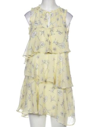 Стильное летнее легкое платье мини в цветочный принт шифоновое с оборками mango 38/m3 фото