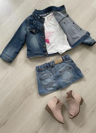 Стильный набор для девочки джинсовый костюм zara bebi5 фото