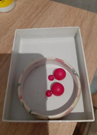 Набор ( ожерелье 40/45, серьги-шарики, браслет)2 фото