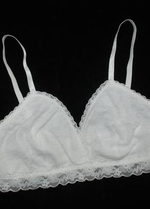 Кружевной бюстгальтер без косточек топ бралет белого цвета h&m