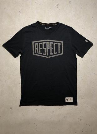 Футболка under armour project rock blood sweat respect heat gear трекінгова футболка casual outdoor