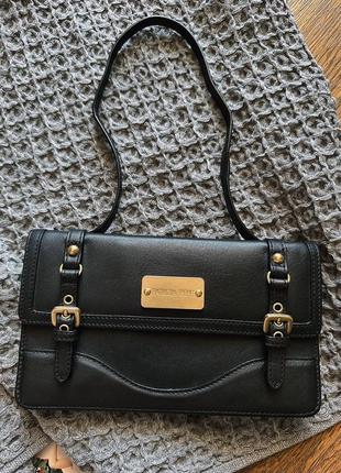 Черное винтажное портмоне кошелёк из натуральной кожи patrizia pepe2 фото
