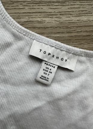 Стильный белоснежный базовый кроп-топ в рубчик topshop xs/347 фото