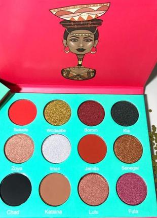 The saharan eyeshadow palette by juvia's 12 colors