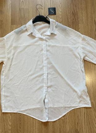 Рубашка белая оверсайз zaful купить блуза новая l/xl5 фото