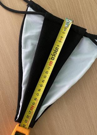 🖤черные плавки-шторки в рубчик низ от купальники бикини бразилиана no name xs-s5 фото