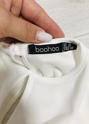 Брендовая стильная белая блуза boohoo2 фото