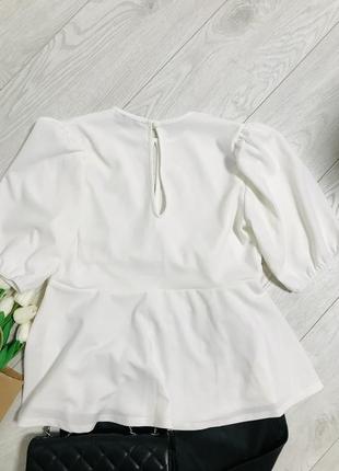 Брендовая стильная белая блуза boohoo8 фото
