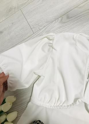 Брендовая стильная белая блуза boohoo3 фото