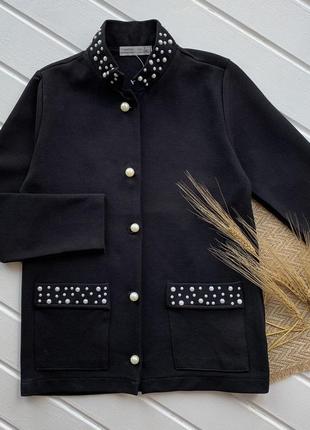 Пиджак бомбер черный школьный для девочки1 фото