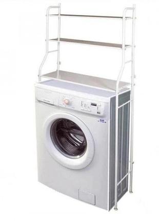 Підлогова стійка-органайзер металева над унітазом 3 полиці біла toilet rack -tm-010.