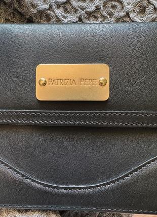 Черное винтажное портмоне кошелёк из натуральной кожи patrizia pepe4 фото