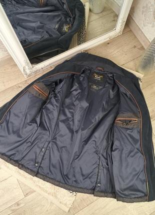 Брендовая крутая утепленная куртка с кожаными вставками barbour land rover🔥5 фото