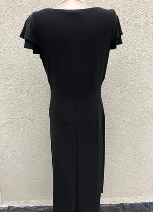 Чёрное платье,на запах по груди,маленький размер,оригинал,6 фото