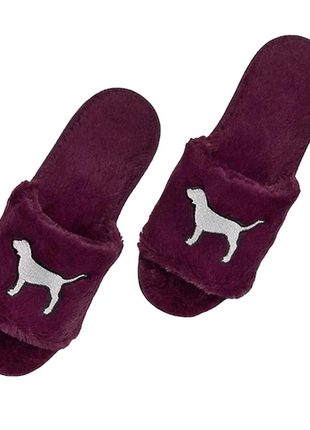 Капці pink victoria's secret velour slippers