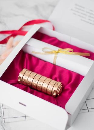 Подарунок на весілля оригінальний з секретом "криптекс" золотий cherry gold