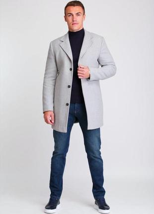 Пальто чоловіче демісезонне весняне осіннє as сіре | пальто чоловіче ділове повсякденне2 фото