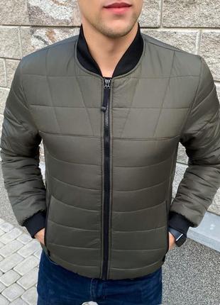 Мужская куртка демисезонная весенняя осенняя jacket до 0*с хаки бомбер мужской утепленный2 фото