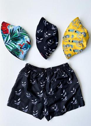 Шорты пляжные с принтом rick желтые | купательные шорты мужские | плавки мужские с сеткой топ качества5 фото