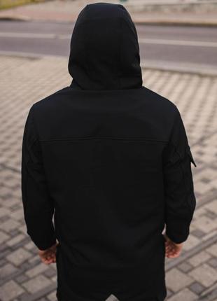 Куртка мужская soft shell демисезонная осенняя весенняя черная3 фото