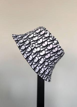 Панама мужская женская zebra весенняя осенняя летняя коттоновая черная-белая |