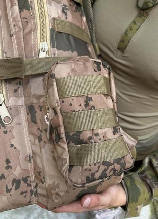 Рюкзак тактический армейский военный мужской shark на 50 литров камуфляж пиксель бежевый сумка армейская5 фото
