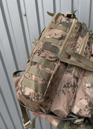 Рюкзак тактический армейский военный мужской shark на 50 литров камуфляж пиксель бежевый сумка армейская6 фото