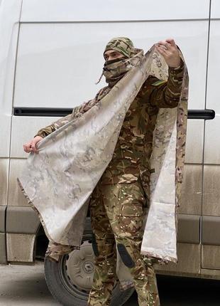 Дождевик тактический зсу плащ мультикам камуфляж армейский дождевик пончо военный накидка с капюшоном9 фото